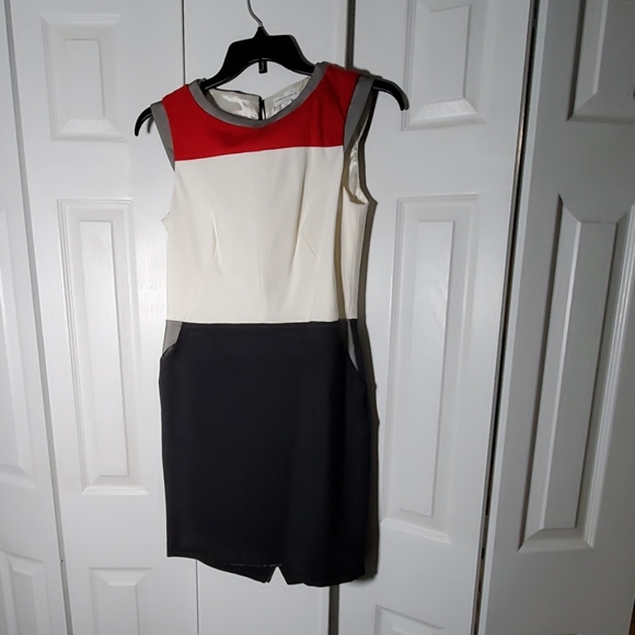 KATHERINE BARCLAY SZ 8 COLORBLOCK DRESS - Picture 2 of 9